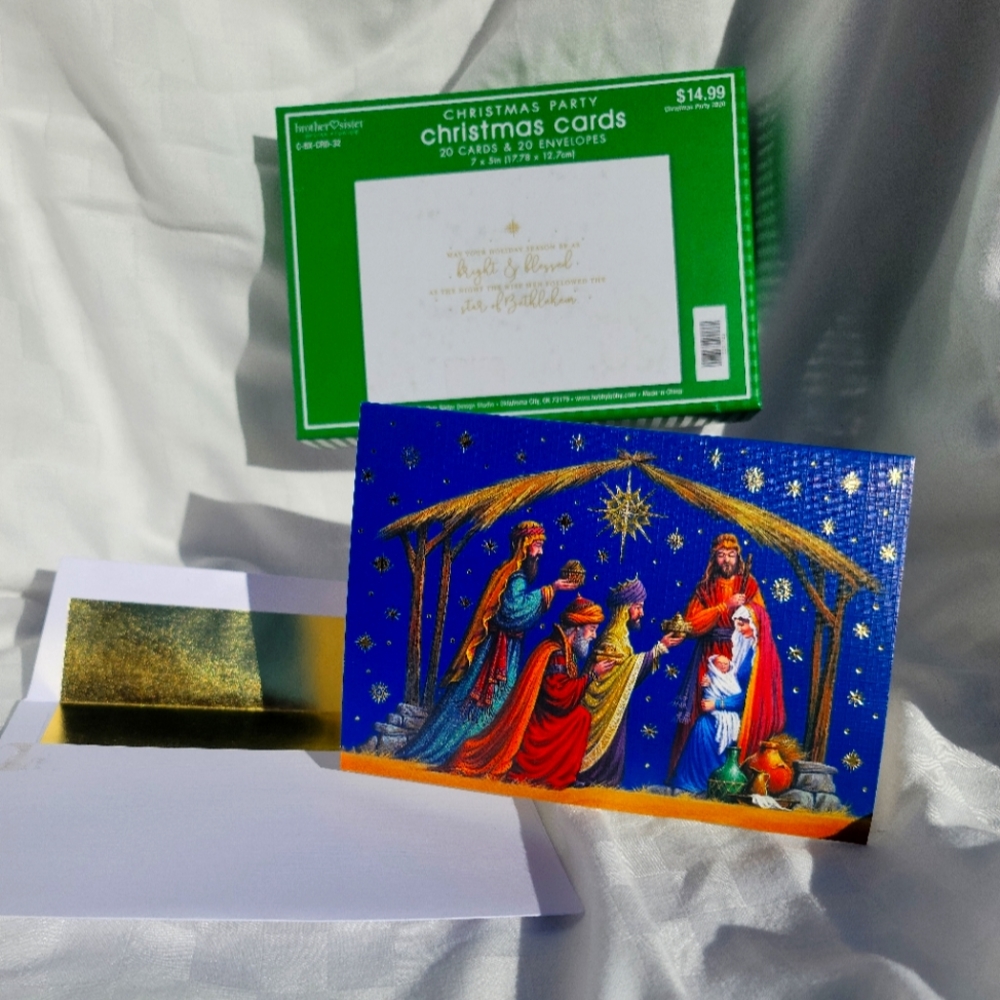 Boxed Christmas card ready for sharing.